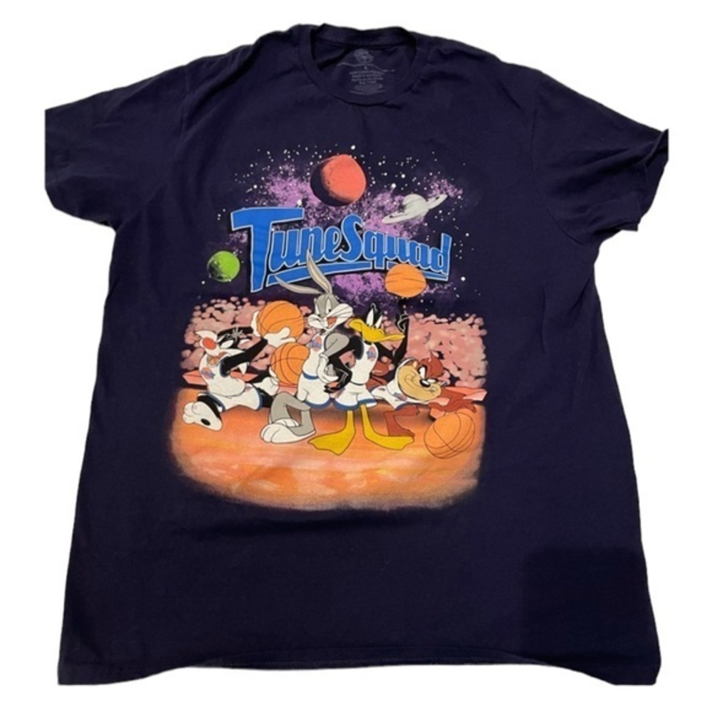 Space Jam Tune Squad Shirt Mens L Navy Blue Looney Tunes Bugs Bunny Retro 90s